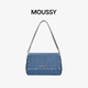 MOUSSY Cozy Fit牛仔铆钉斜挎包女单肩包百搭大气通勤轻复古翻盖
