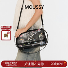【新年礼物】MOUSSY潮流童趣涂鸦邮差包2025官方新款涂鸦提斜跨包