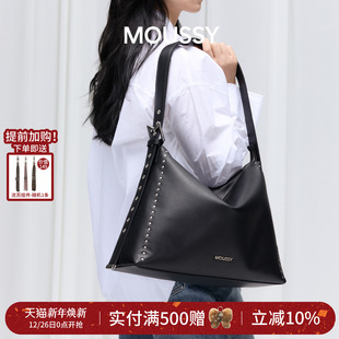 Office MOUSSY Max真皮铆钉大hobo信封包牛皮女包 新年礼物