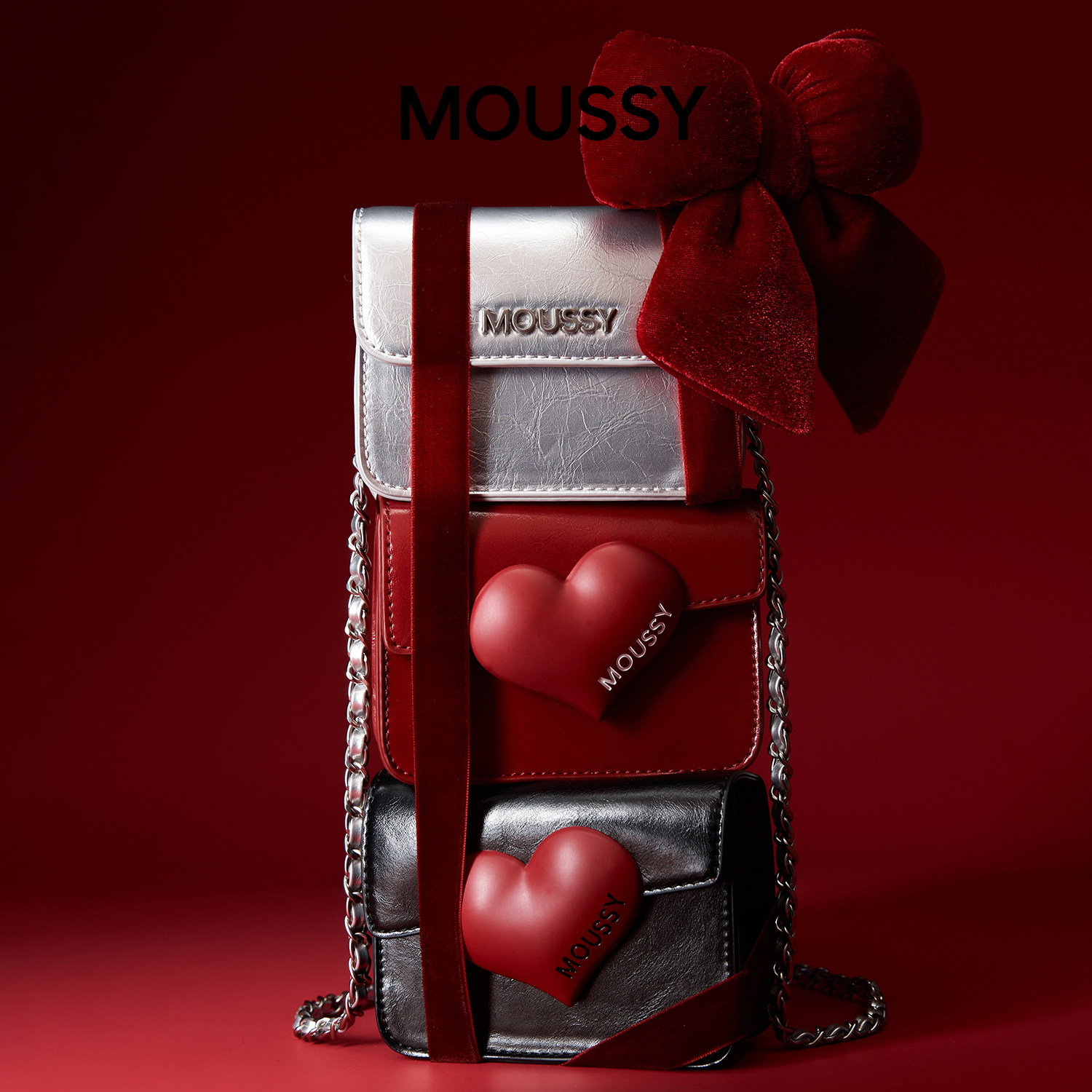 Moussy爱心油腊皮翻盖包轻奢潮流百搭爱心礼物包ins爆款风小包包,箱包皮具/热销女包/男包,包袋配件,淘宝优惠券,粉丝福利购,淘宝优惠卷