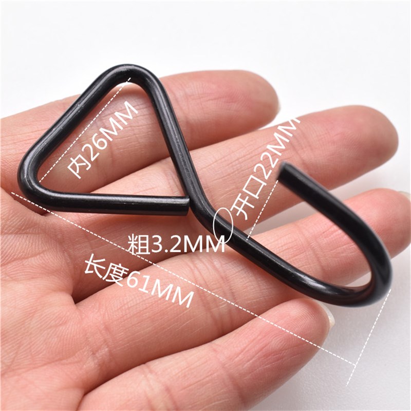 电泳黑三角挂钩90度织带绑绳服饰衣帽丝挂钩厨具灯V饰S钩S勾挂钩