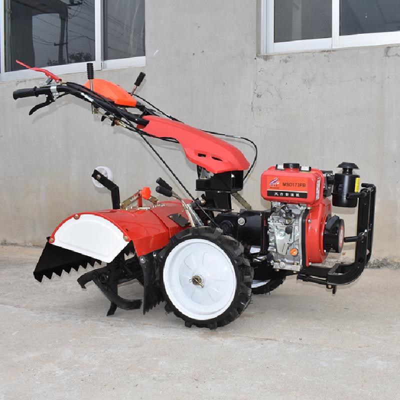 电启动树行子旋耕松土机大功率B菜园地开沟起垄机手把旋转微耕机