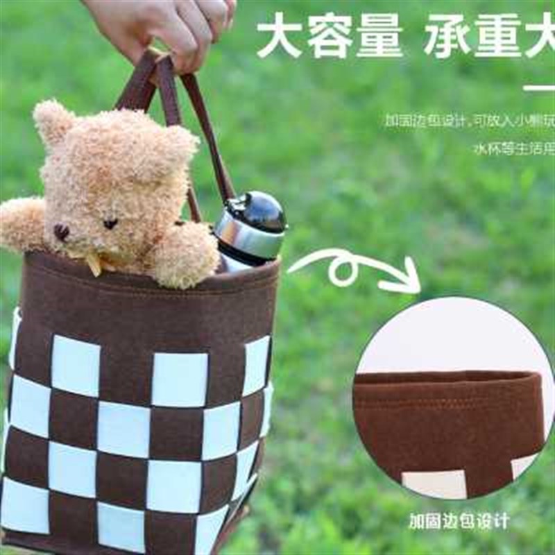 折叠车毛毡车筐 电动车车篓子单车E前挂篮前置筐菜篮子自行车前兜