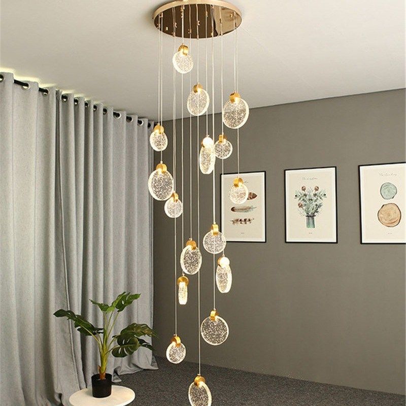 楼梯灯长a吊灯轻奢水晶灯loft复式大吊灯别墅酒店网红后现代楼梯,家装灯饰光源,客厅吊灯,淘宝优惠券,粉丝福利购,淘宝优惠卷