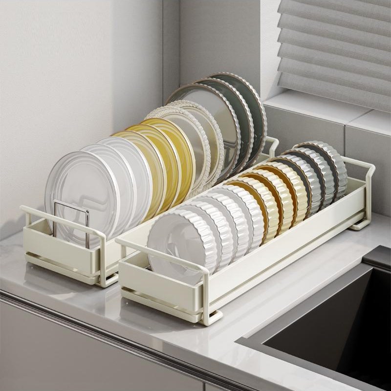 不锈钢碟架碟h架储物架厨房储物架抽屉内置板排水碗架橱柜拉篮