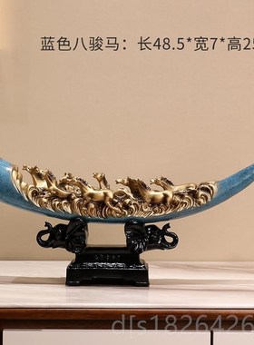 高档新中式饰马成功摆招件客厅财玄E关办公室书房酒柜装到乔迁开