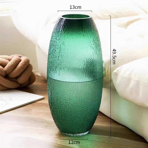 落地菩提花瓶轻奢欧式绿植x大多功能玻璃感水培器皿绿色高级