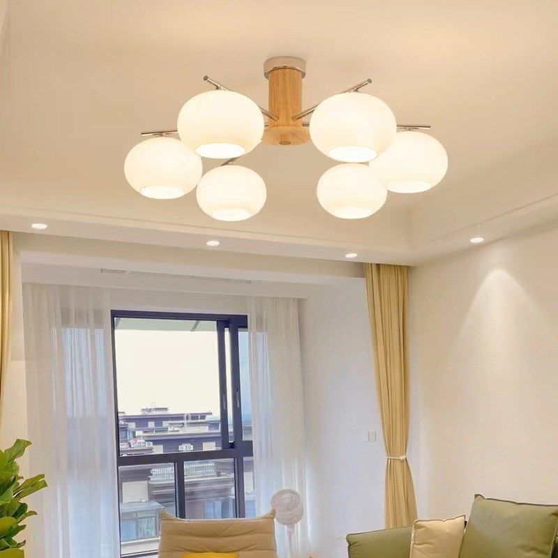 原木奶油风客厅i吊灯复古南瓜卧室餐厅灯中古法式花朵大厅中山灯,家装灯饰光源,客厅吊灯,淘宝优惠券,粉丝福利购,淘宝优惠卷