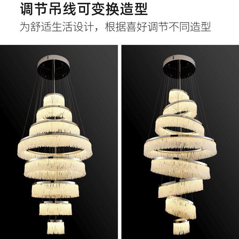 中古风客厅灯吊灯水晶法式现代轻奢别墅挑空楼梯复V式楼大厅大吊,家装灯饰光源,客厅吊灯,淘宝优惠券,粉丝福利购,淘宝优惠卷