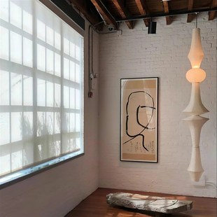 日式诧寂风野口勇纸灯吊灯民宿客厅餐厅卧室楼梯T纸吊灯复式宣纸