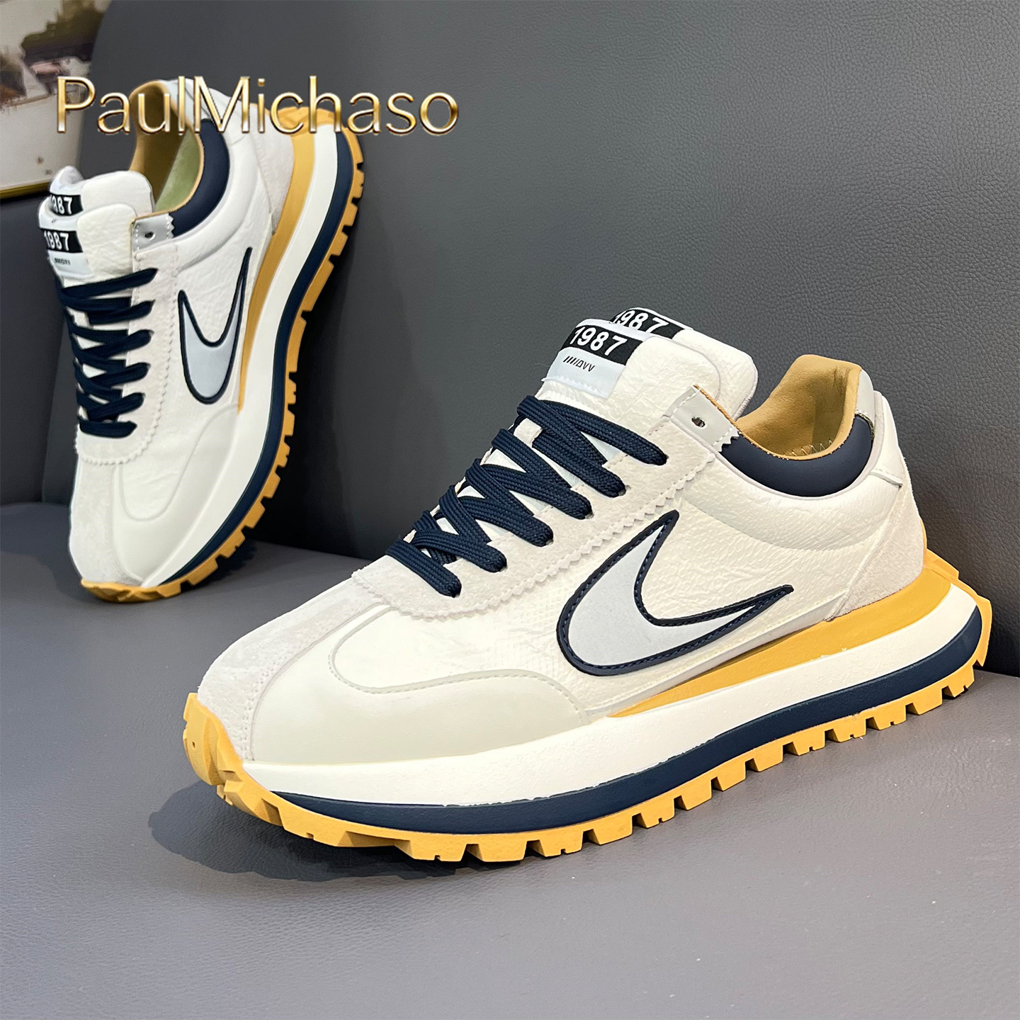 男士运动鞋2025新款冬季加绒男鞋厚底增高阿甘鞋时尚休闲鞋子男款