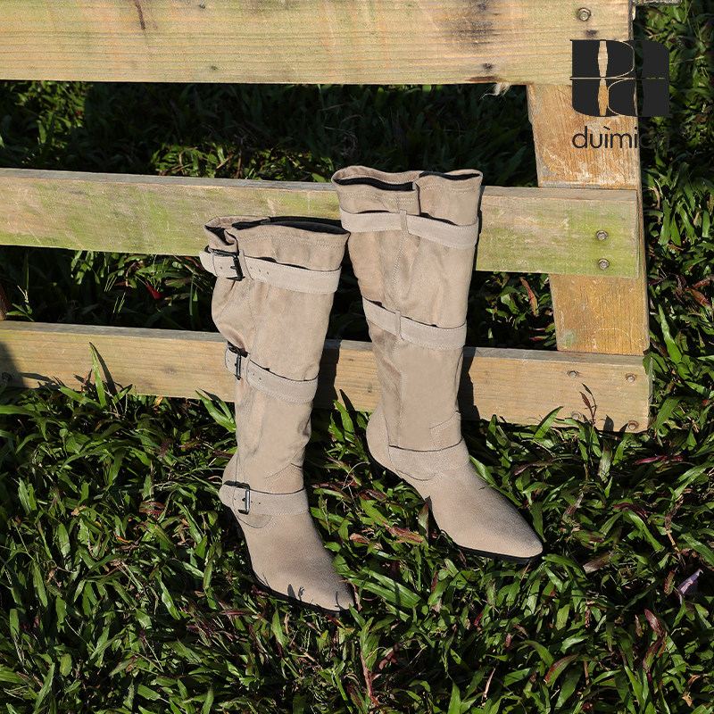 对面duimian 原创气质慵懒感牛仔长靴极简显瘦时尚尖头堆堆靴子女,女鞋,西部靴,淘宝优惠券,粉丝福利购,淘宝优惠卷