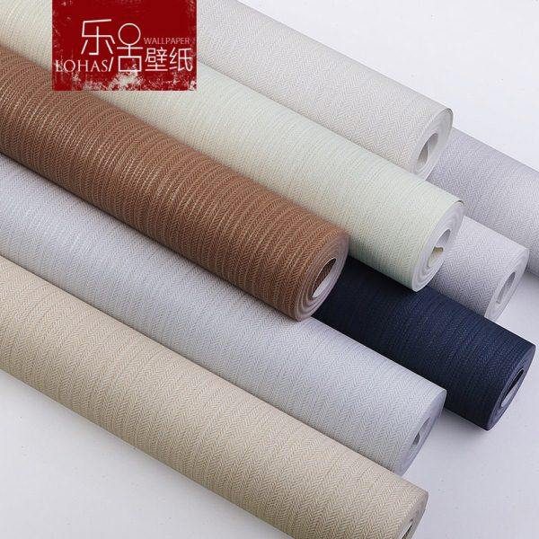 现代简约纯色素色无纺布亚麻纹布纹墙纸非自粘卧室客厅壁纸高级感