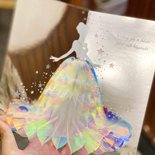 少女心礼物立体贺卡公主裙蜂巢万用节日卡片精致38妇女女王节贺卡