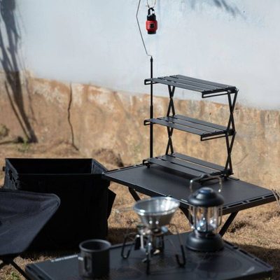 WELLHIKE户外置物架折叠多层精致多功能露营桌面折叠收纳架摆件桌