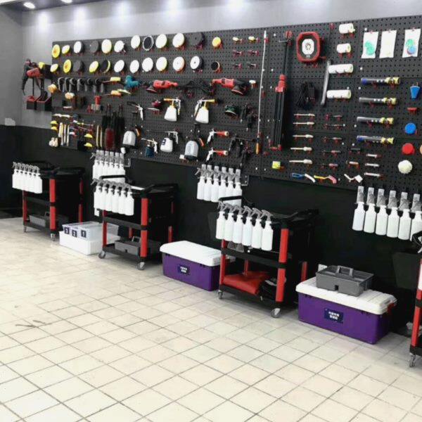 汽车美容店工位具挂架抛光盘机洗车店墙壁架塑料挂钩方孔洞洞挂板