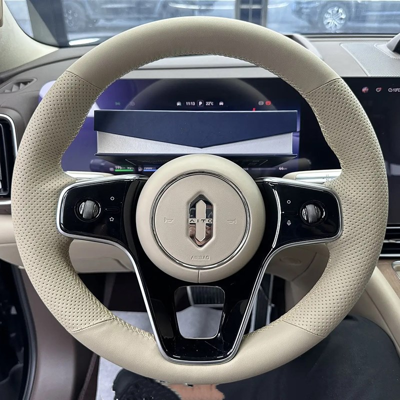 适用于24款问界M9方向盘套把套手缝专车全包款内饰改装