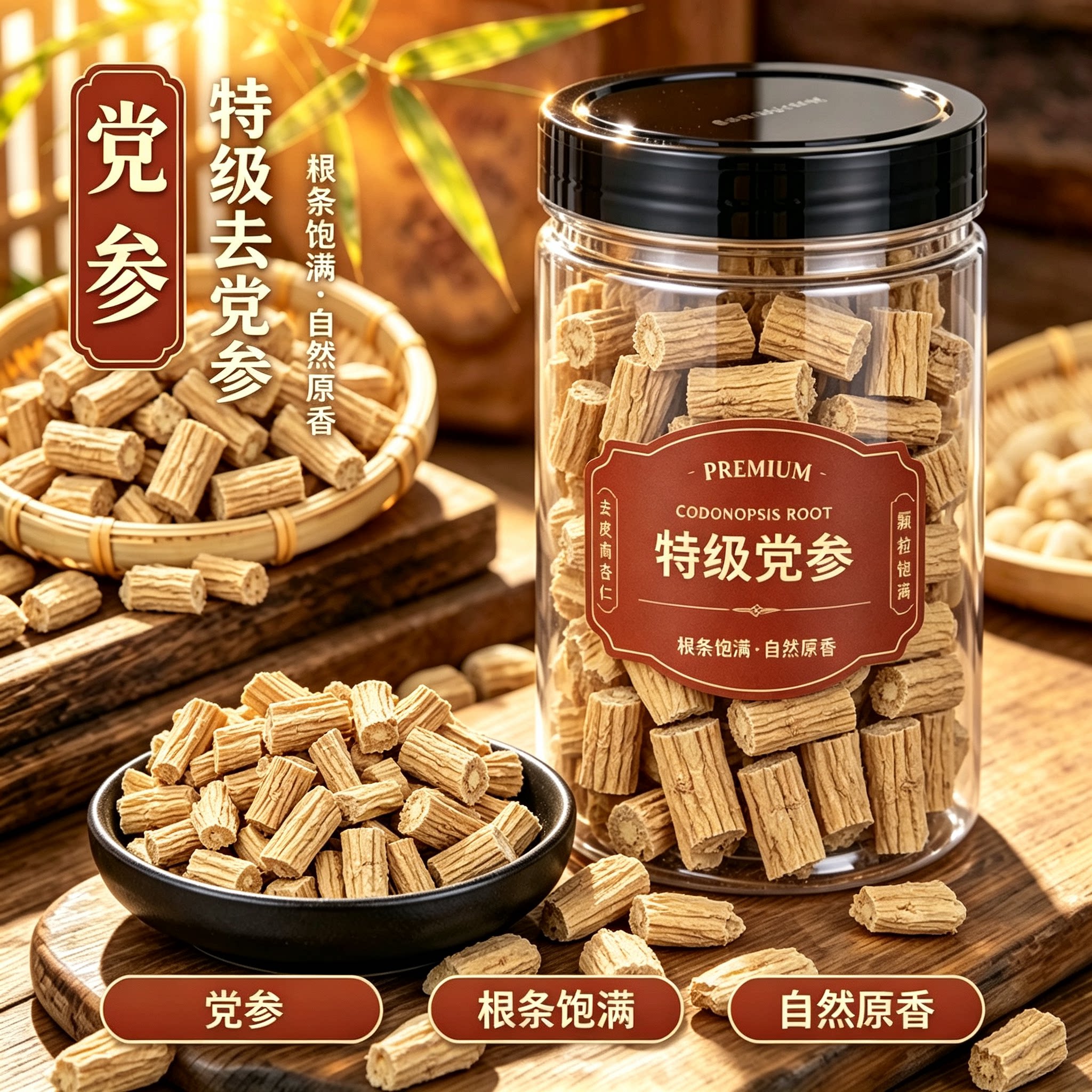 正品特级党参切片500克中药材