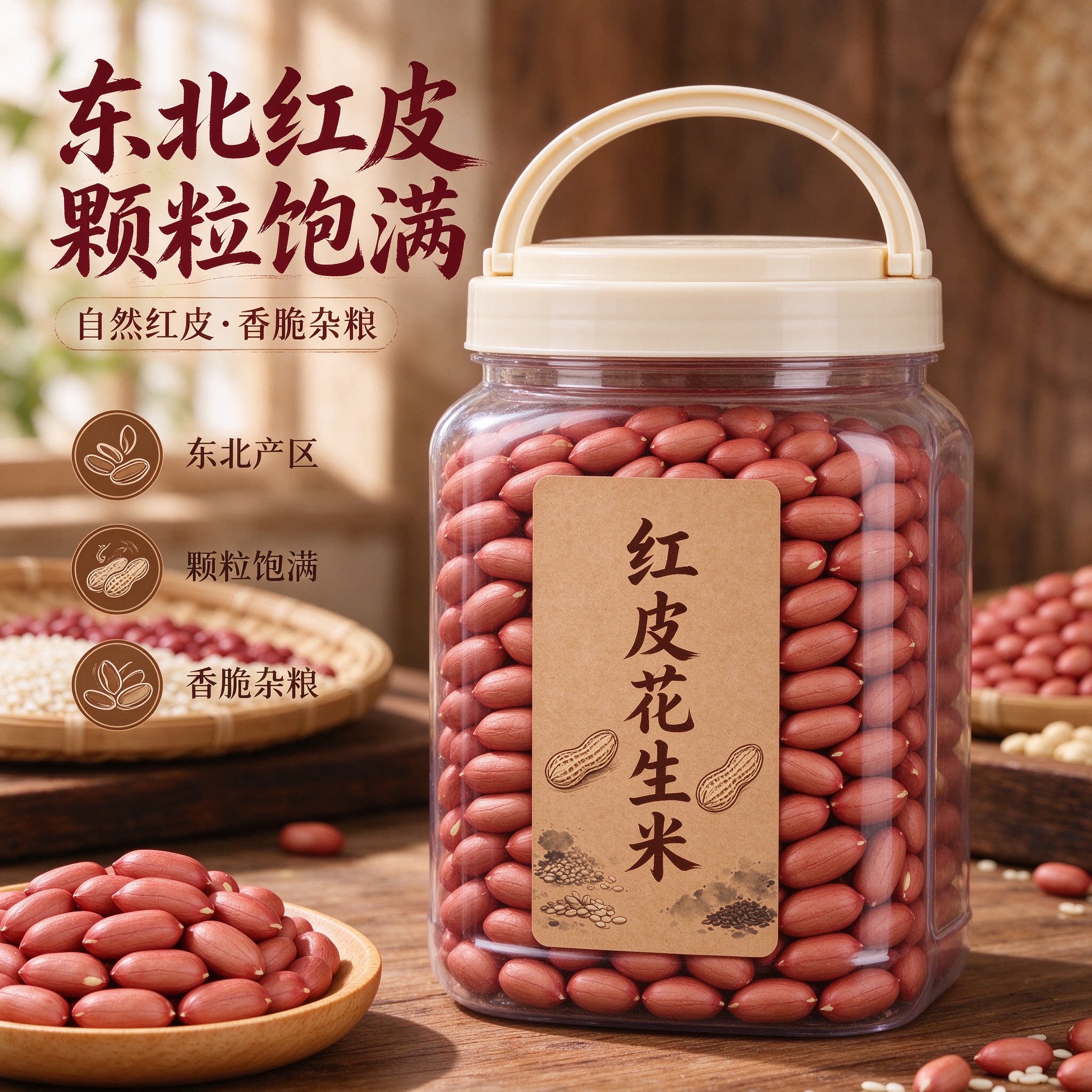 2026新货东北红皮小粒生花生米
