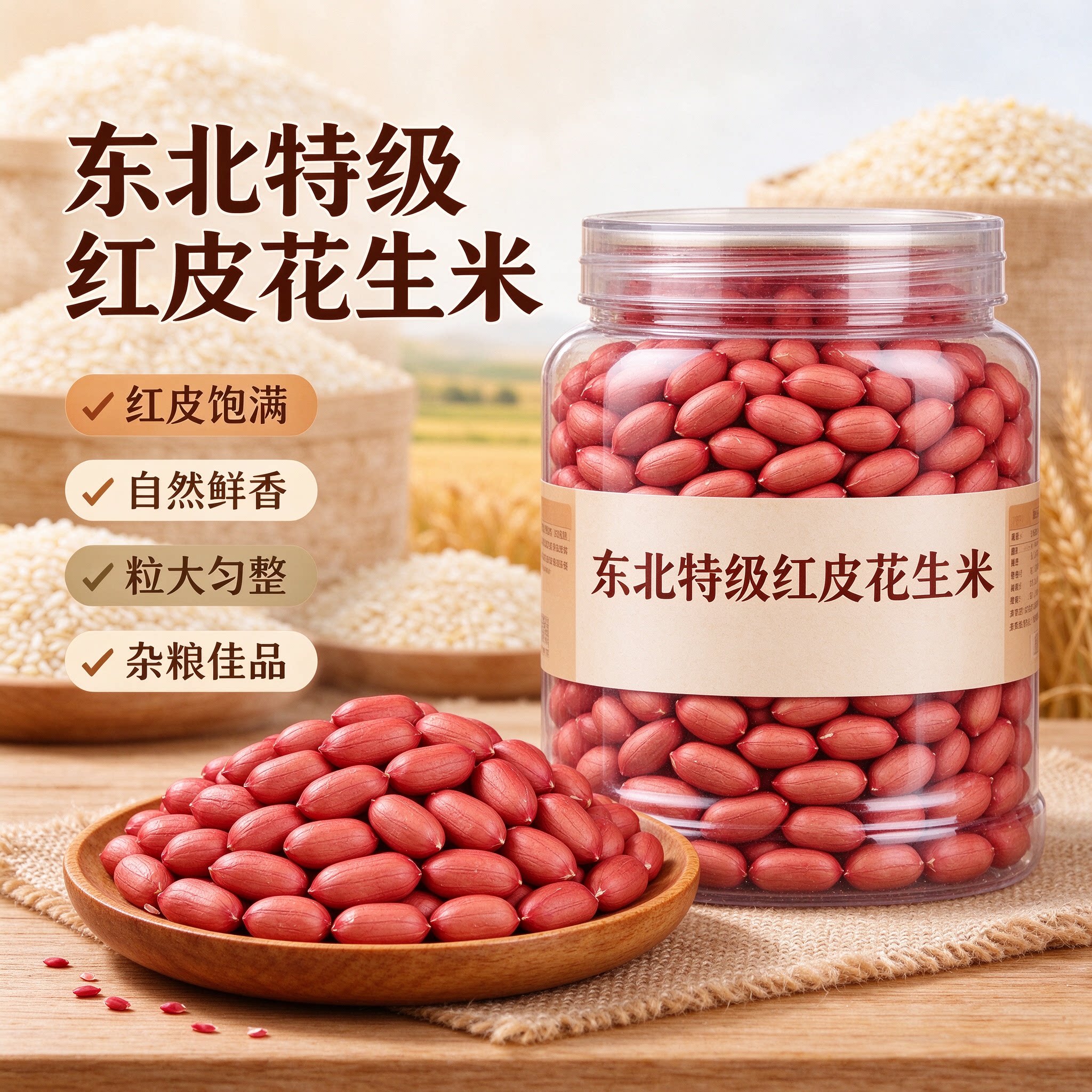 2026新货东北红皮小粒生花生米