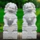 石雕汉白玉石狮子一对家用庭院别墅看门摆件青石祠堂门口大型石狮