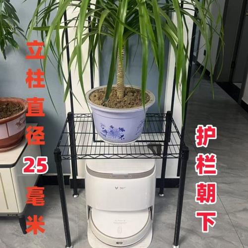 厨房置物架黑色线网落地一 层微波炉架扫地机器人收纳架阳台花架
