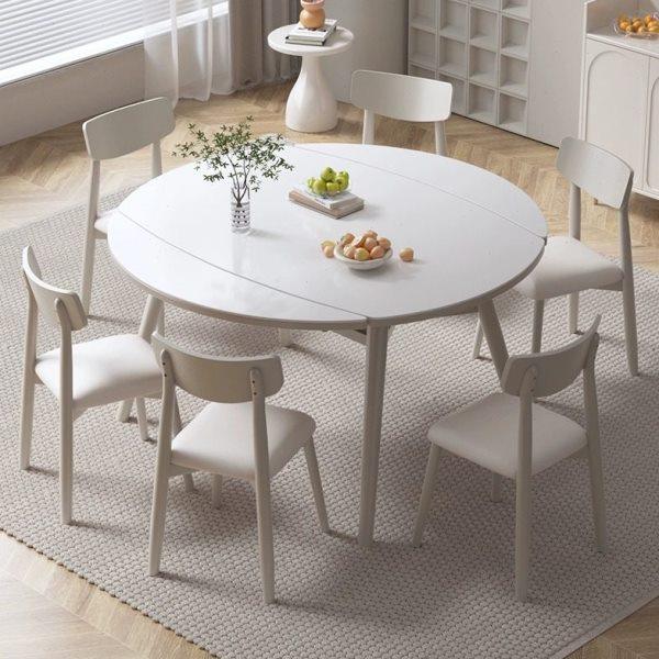 轻奢岩板实木餐桌椅组合现代简约小户型家用伸缩折叠方圆两用桌子,住宅家具,岩板餐桌,淘宝优惠券,粉丝福利购,淘宝优惠卷