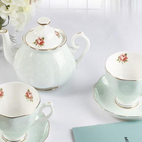 欧式骨瓷咖啡具5件套田园风英式下午茶茶具花茶杯礼盒装