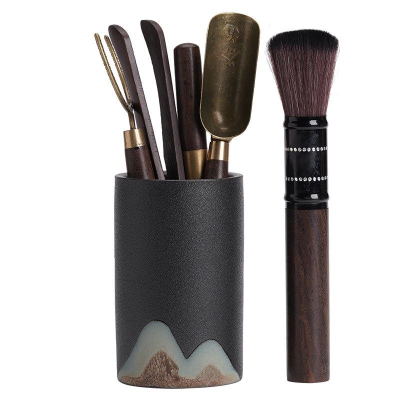 茶道六君子功夫茶具用品配件茶道套装大全泡茶工具茶刀茶夹茶刷勺