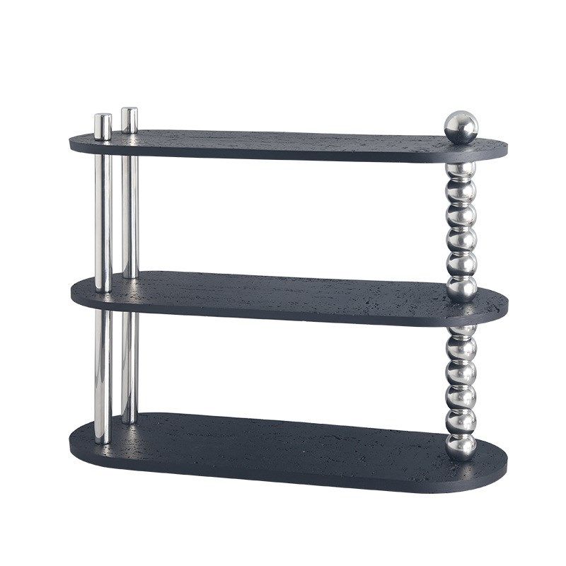 桌面轻奢风洞石多功能收纳架 ins风台面金属杯子香水香薰置物架子