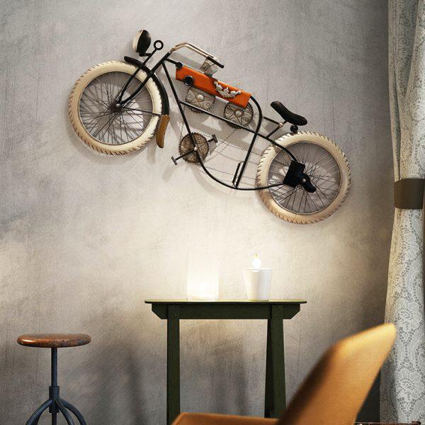 复古工业风铁艺自行车墙壁上挂件酒吧场景布置创意儿童房墙面装饰