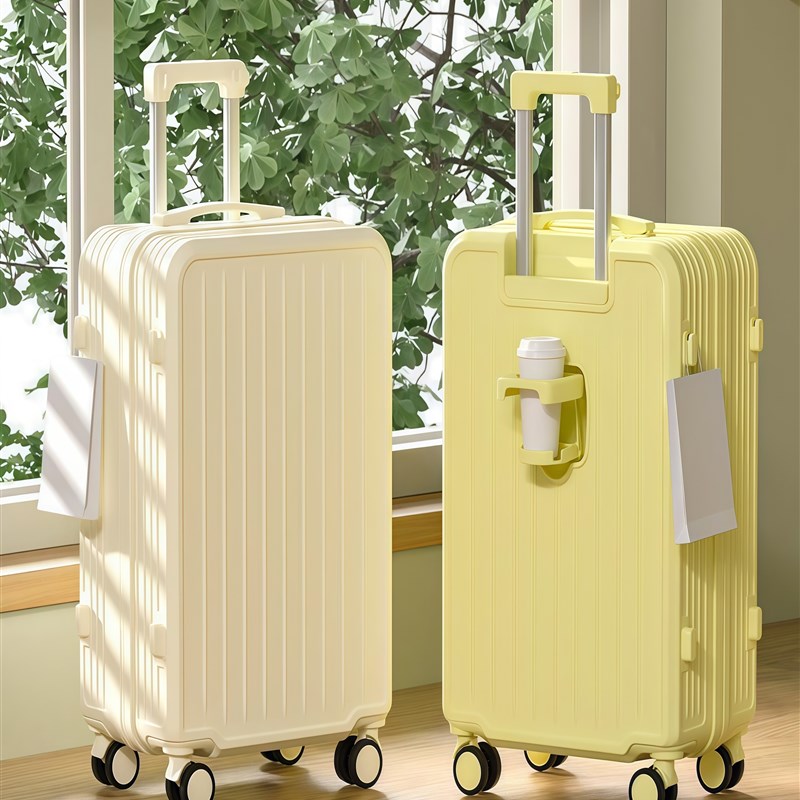 多功能行李箱2025新款水杯万向轮拉炼密码箱小清U新杯架男女旅行