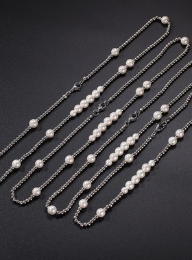 欧美街头珍珠不锈钢球混搭嘻哈项链网红同款潮人锁骨链一件代发