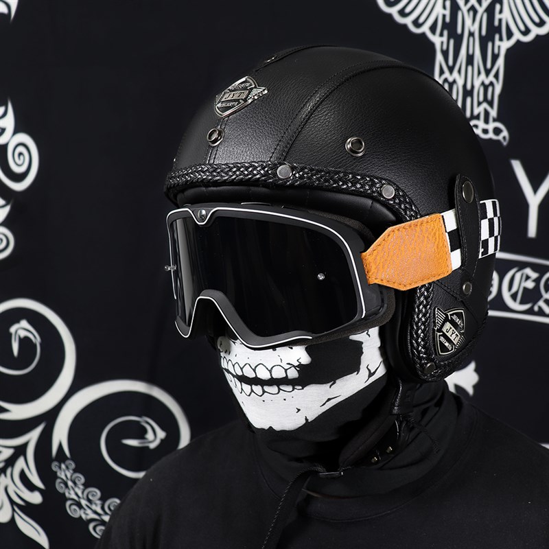 复古哈雷头盔太子巡航机车半盔男女皮盔电动摩托车安全帽四季通用