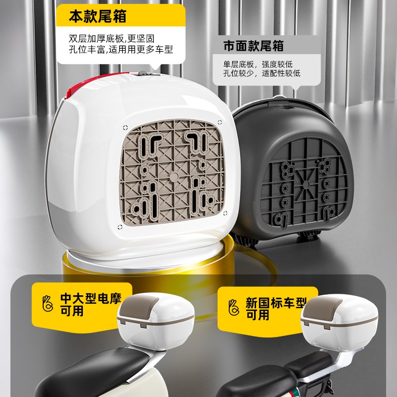 电动车后备箱电瓶车后尾箱适用雅迪爱玛台铃通用大容量靠背储物箱