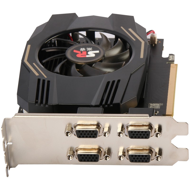 电脑炒股4分屏显卡一拖四多屏显卡融合拼接多输出4VGA显卡HD7600