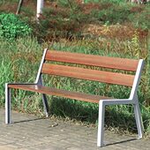 公园户外长椅实木长条凳带靠背小区公共座椅广场景区室外长条椅