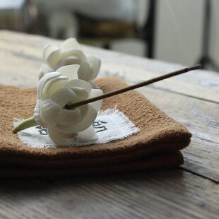 茉莉香插手工香茶桌禅意摆件面素功瑾礼底座捏制线香茶宠陶瓷插