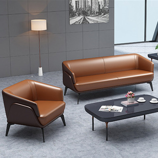 办公沙发简约现代商m务创意接待会客会议室休息区创意酒店真皮三