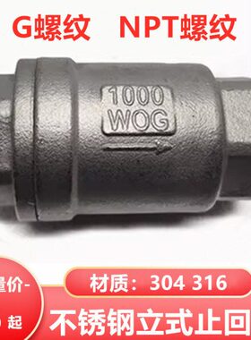 寸寸密封P16N止回阀 14分4螺纹 230不锈钢3G 硬 T立式6分DN50