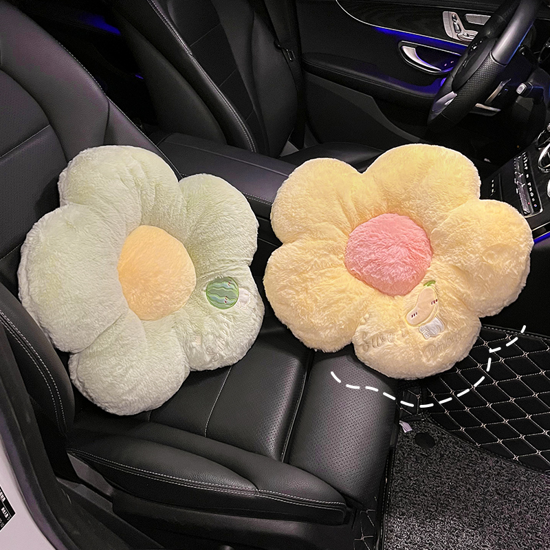 新款花朵汽车腰靠l护腰驾驶座椅卡通可爱腰枕车内装饰用品靠背抱