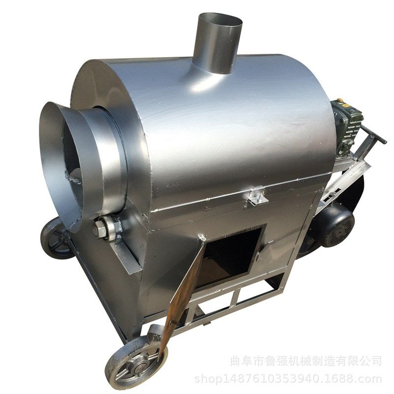 80型中药材炒锅 烧柴翻炒机 卧式滚筒花生板栗炒货机