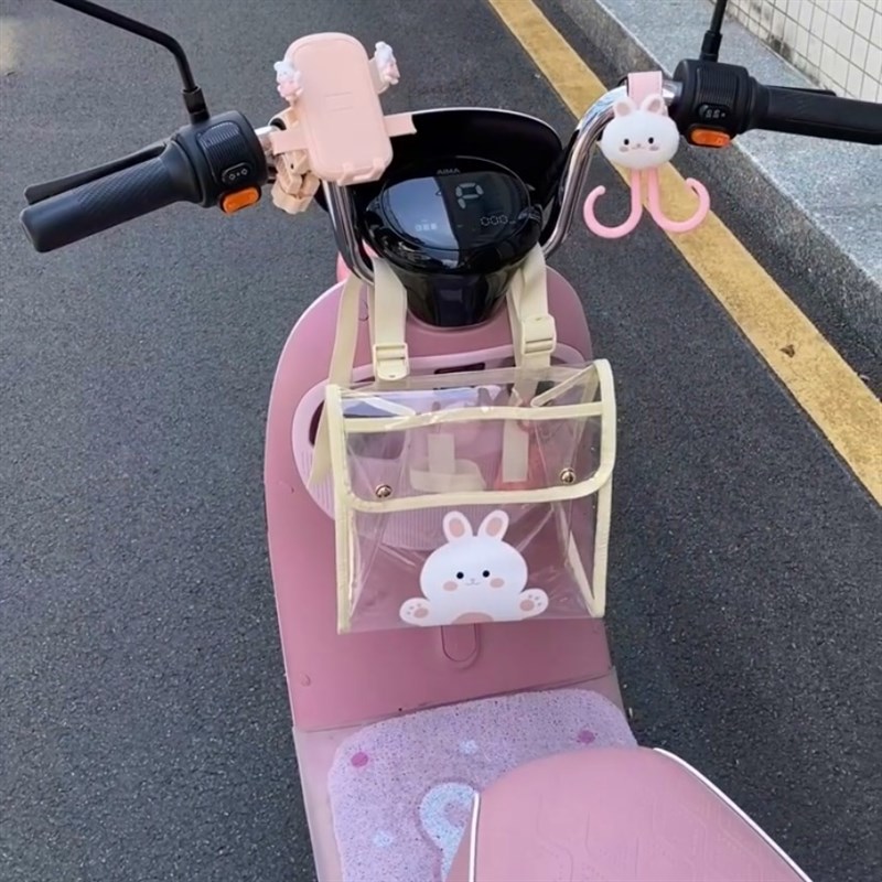 电动车挂包防水前置物兜通用透明收纳袋手机挂袋电瓶摩托车挂物包