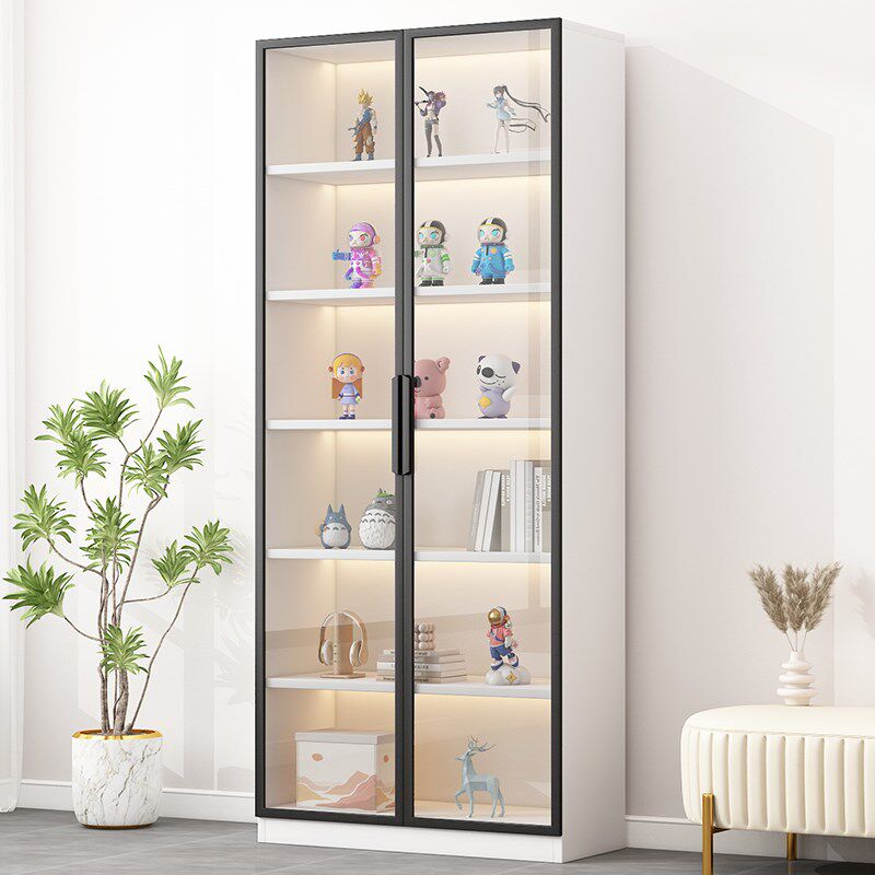 书架带玻璃门痛柜手办展示柜防尘模型摆件客厅陈列柜储物收纳柜子
