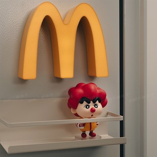 可爱m灯麦门小夜灯冰箱贴磁贴麦当劳蜡笔小新公仔摆件磁性收纳盒
