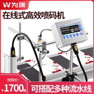 机印字机 纸盒流水线打码 为琪全自动在线喷码 机打生产日期食品包装