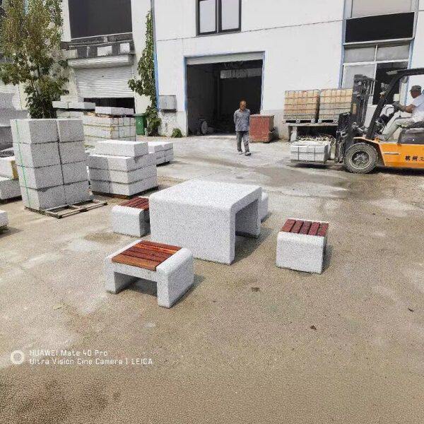定制防腐木石凳大理石长凳石条凳子户外庭院公园花岗岩石椅子支持