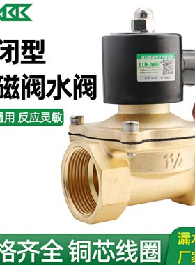 全铜电磁阀常闭水阀气阀铜线圈 220V /24V纯铜体2分3分4分包邮