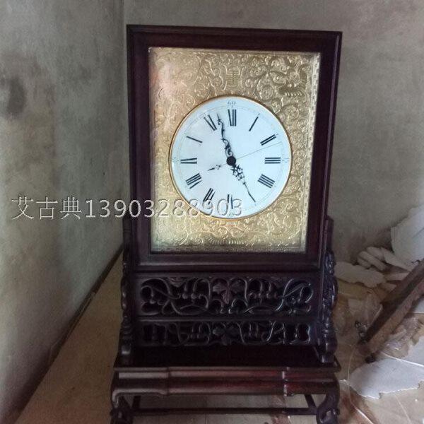 古典红木特大号机械820mm高度芝麻链双铃报时镀金手工南京钟苏钟