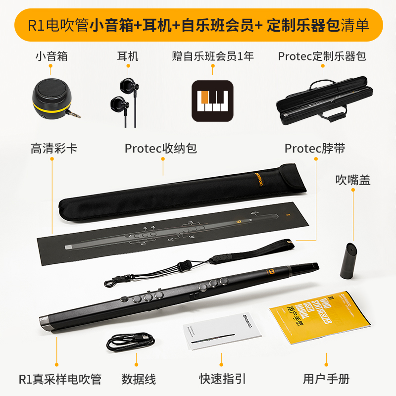 锣钹R1真采样国产电吹q管初学新手入门电子乐器电萨克斯笛子葫芦